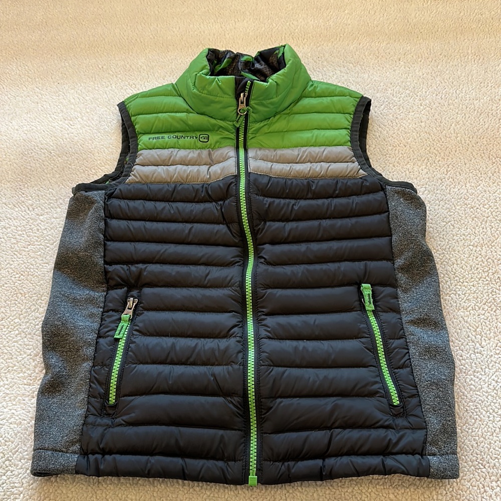 Free Country Green and Gray Kids Vest